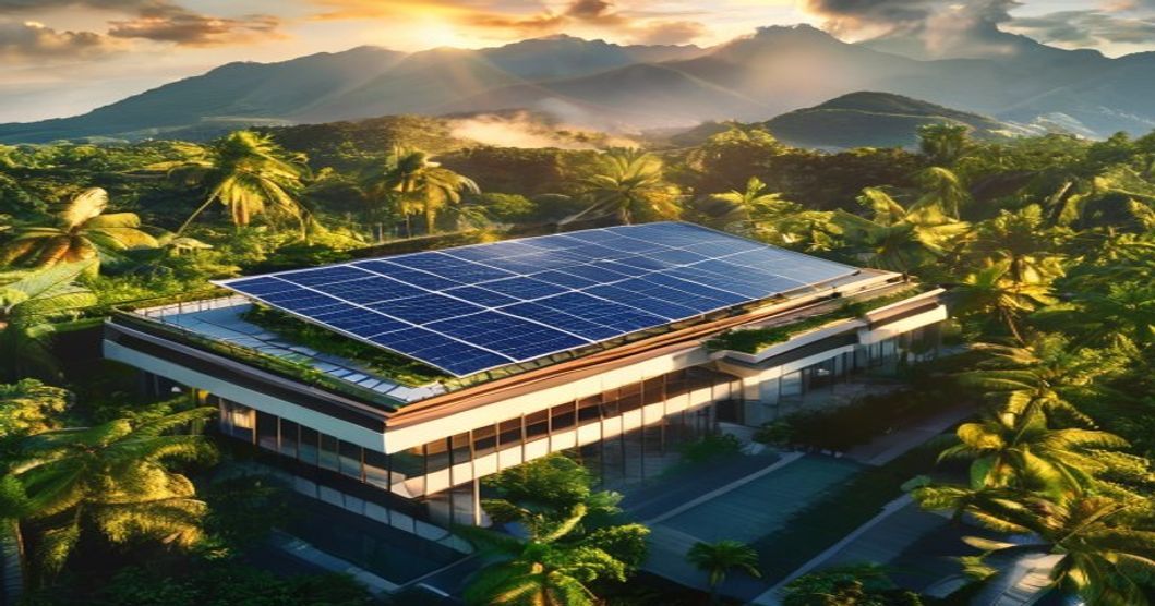 Panneaux solaires en autoconsommation collective sur un bâtiment de La Réunion